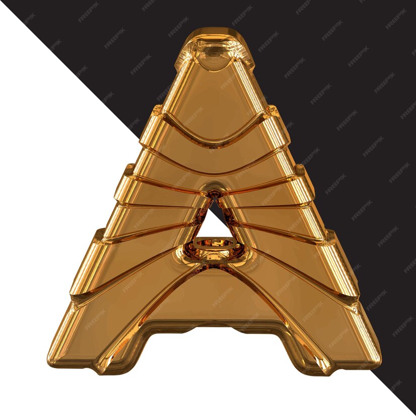 Premium Vector Gold symbol with gold belts letter a