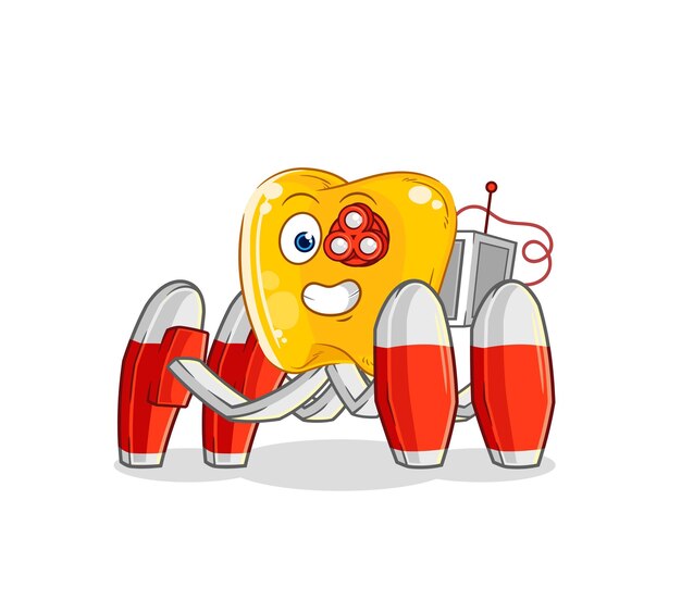 Vector gold teeth future robot vector cartoon character