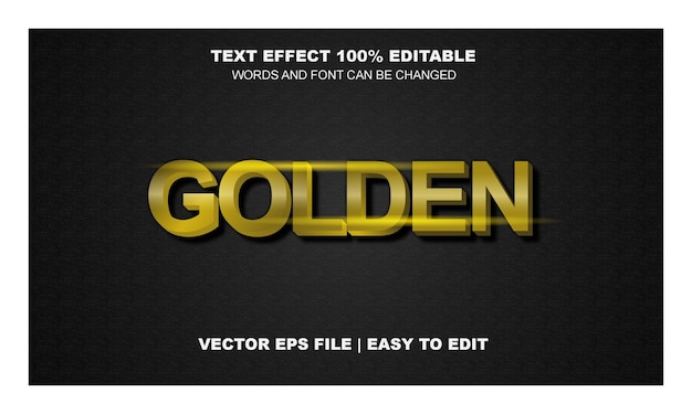 Gold text effect 3D editable vector Eps