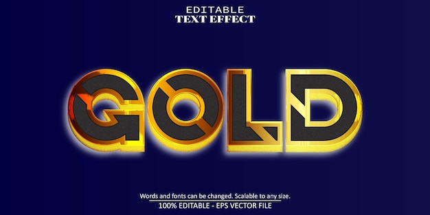 Vector gold text effect editable goden dark text style