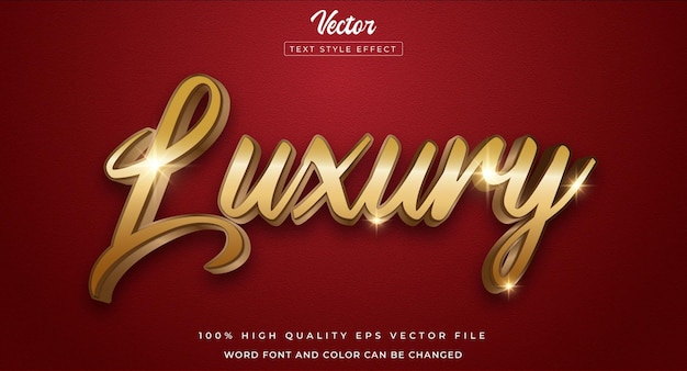 Gold text effect editable luxury text style