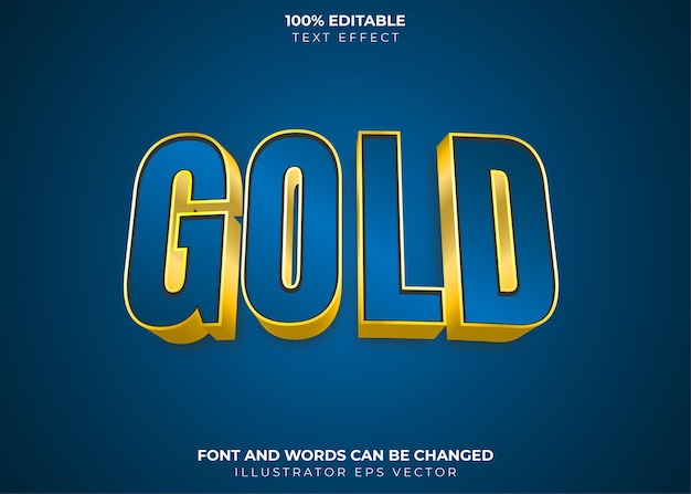 Gold Text Effect Full Editable Shiny Gold and Blue Theme