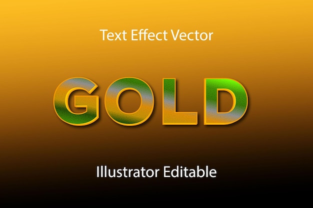 Gold Text effect illustrator editable