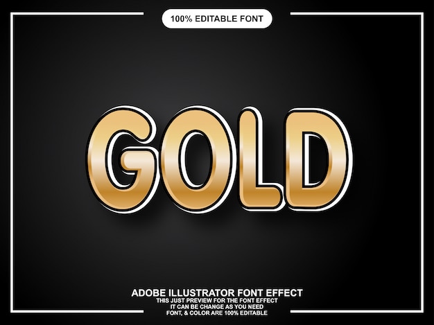 gold text graphic style illustrator editable typography 