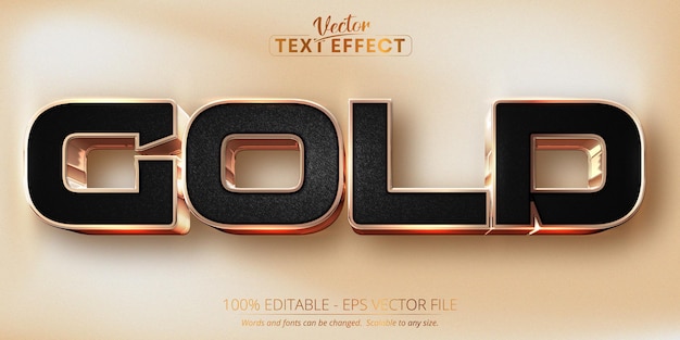 Gold text luxury rose gold editable text effect