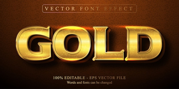 Gold text, shiny golden style editable text effect