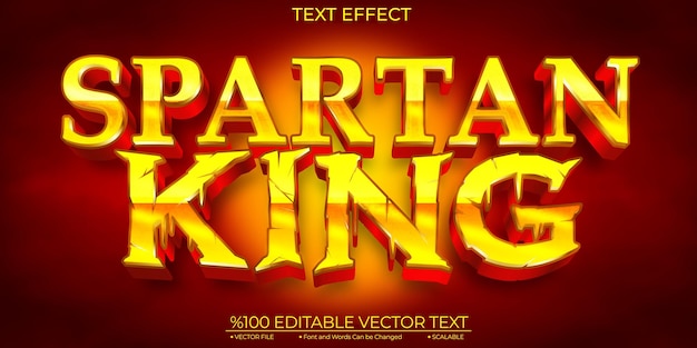 Gold Text Spartan King Template Editable 3d Vektor Text Effect