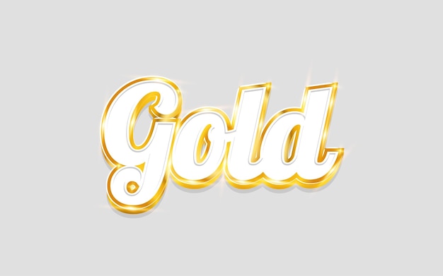 Gold text templete with editable elegant and 3d text style