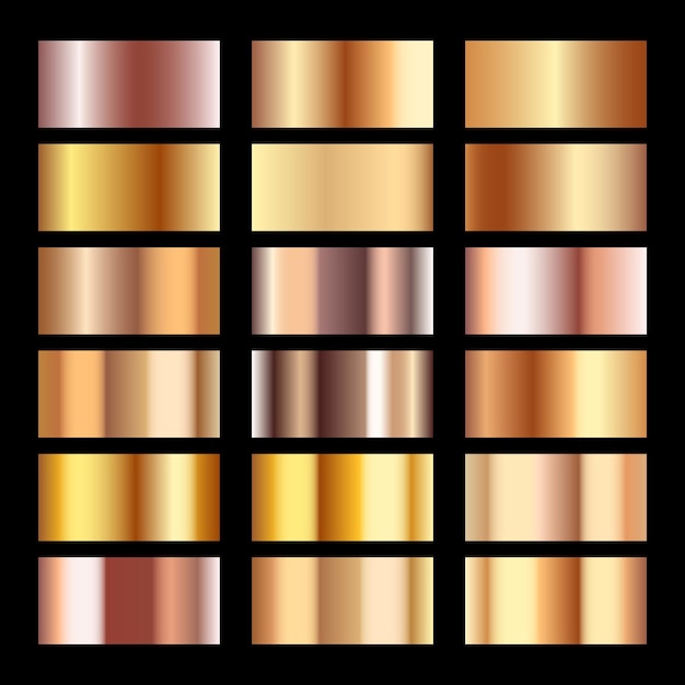 Vector gold texture set