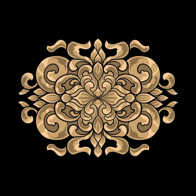 Ornamento floreale gold vecktor