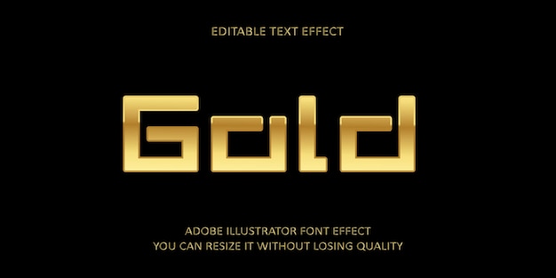 Gold Vector Editable Text Effect Font