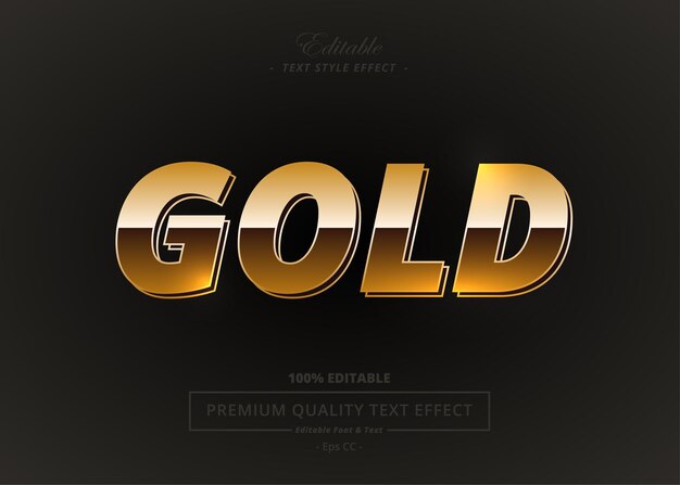 Gold vector style text effect