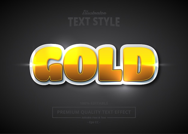 Gold vector text style effect