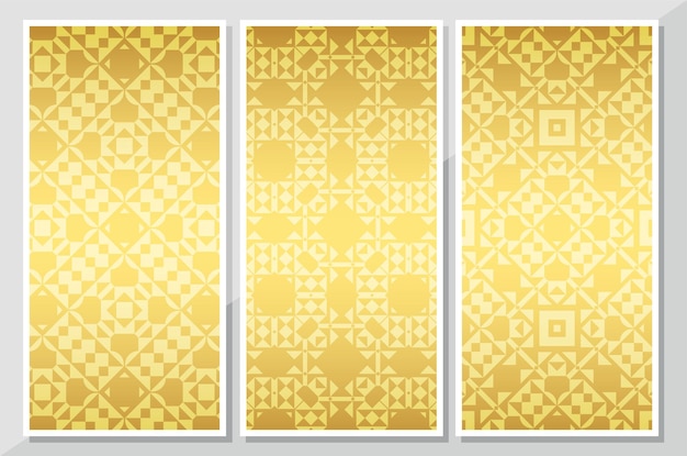 Gold vertical banner with minimal pattern