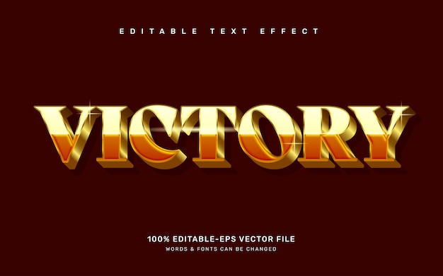 Gold victory editable text effect template