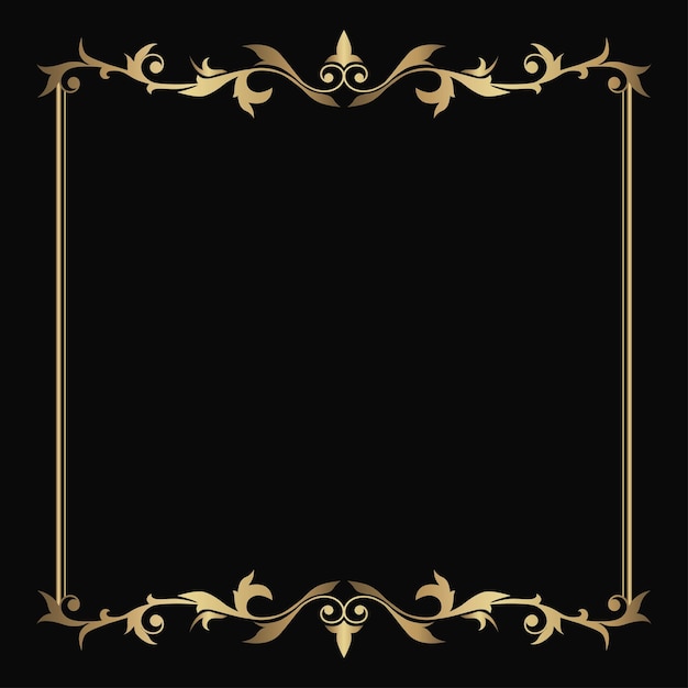 Vector gold vintage frame border ornament