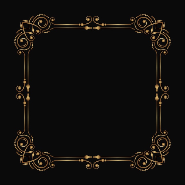 Vector gold vintage frame border ornament