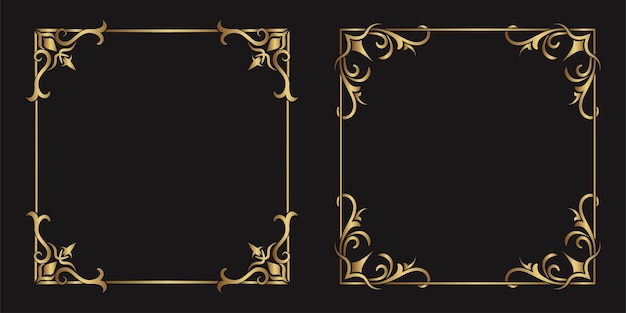 Gold vintage frame border ornament