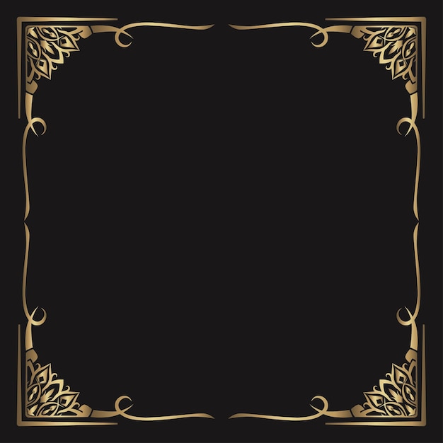 Vector gold vintage frame border ornament