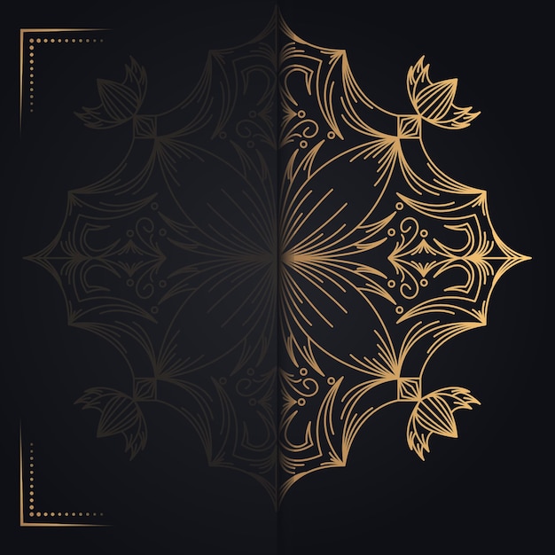 Gold vintage greeting card black background