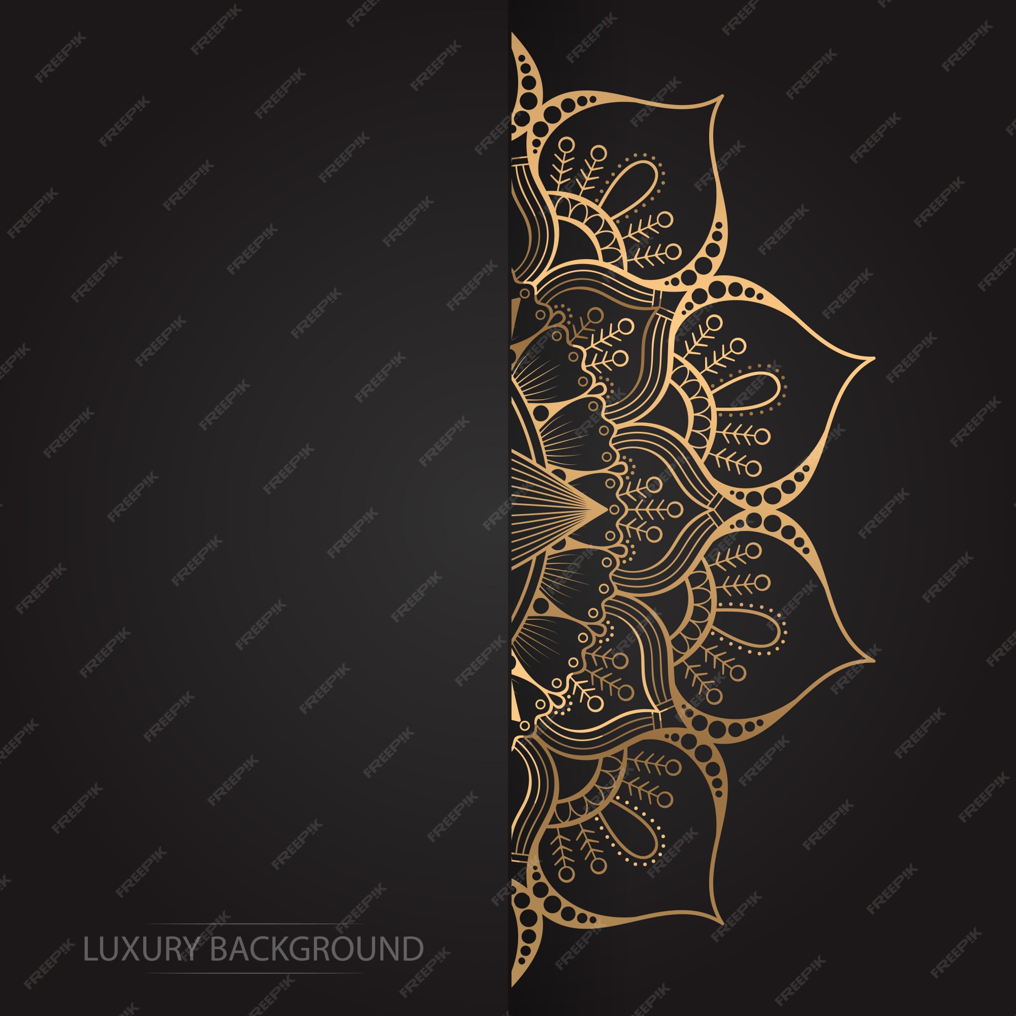 Premium Vector | Gold vintage greeting card on a black background