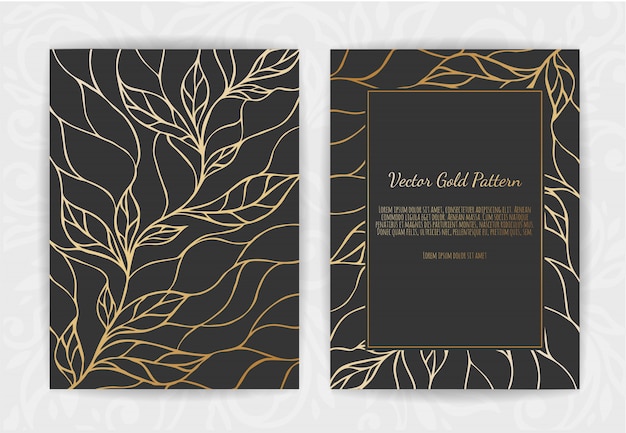 Gold vintage greeting card on black