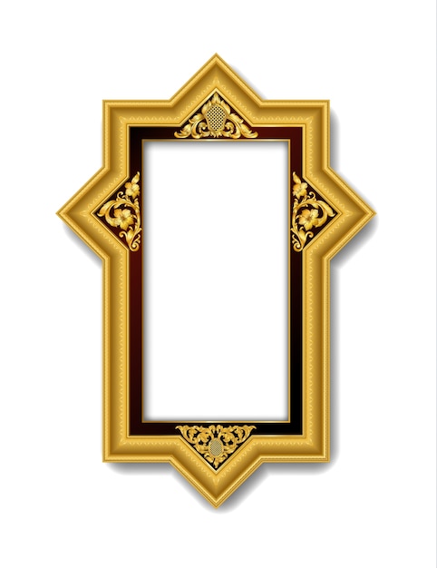 gold  vintage picture frame  on white