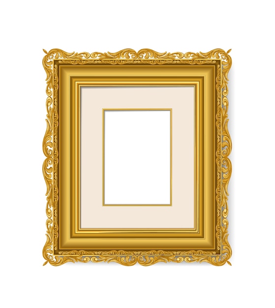 Vector gold vintage picture frame