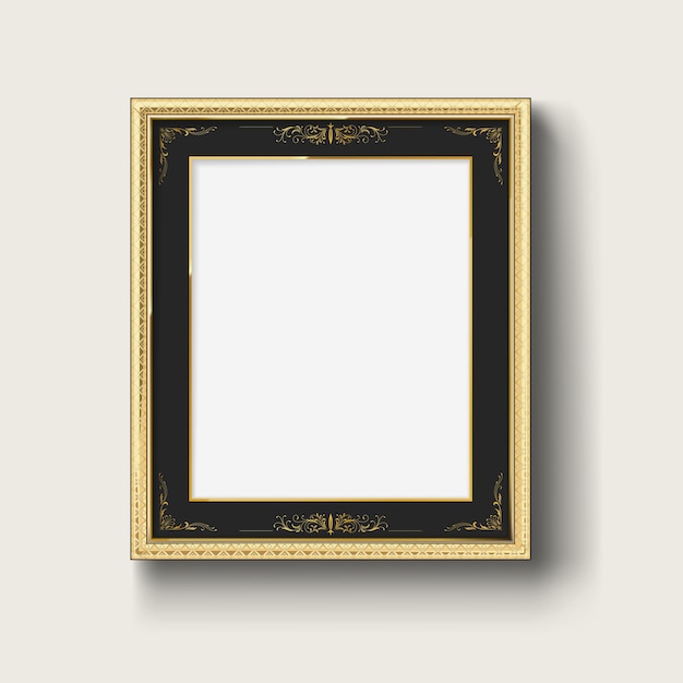 Vector gold vintage picture frame