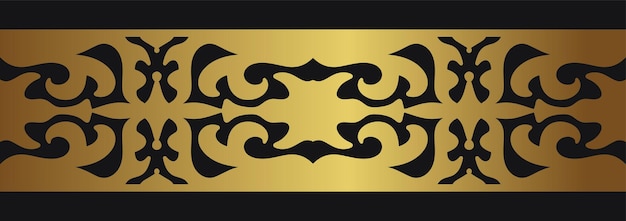 Gold vintage seamless border with baroque ornament