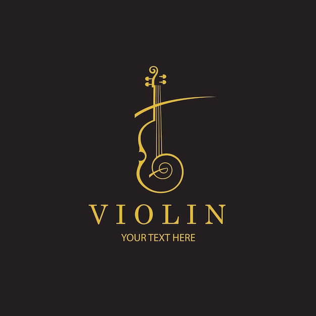 Vector gold violin icon