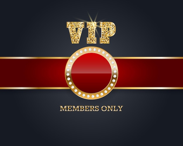 Gold VIP banner VIP invitation template Golden shiny letters and diamonds