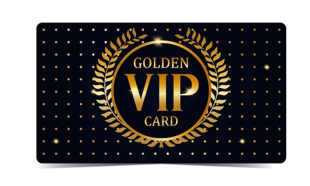 Gold VIP card invitation on a dark background with glow