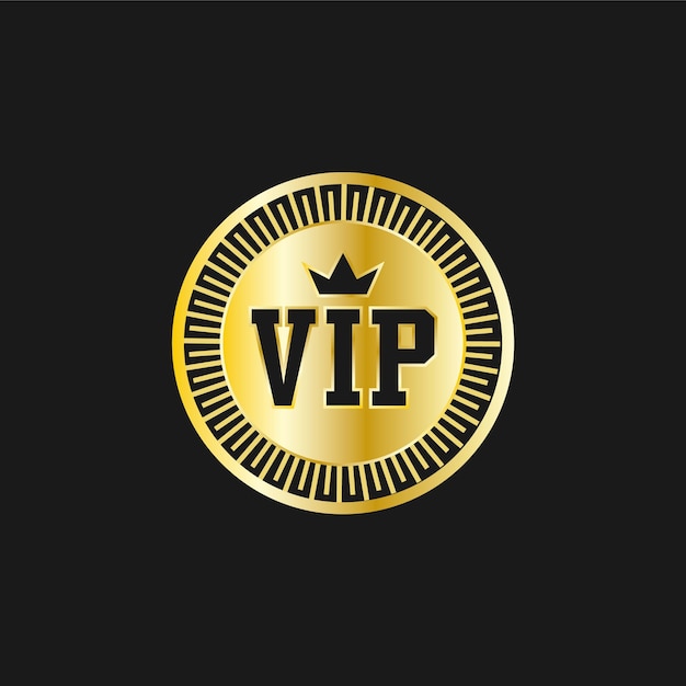 Gold vip and crown batch vector