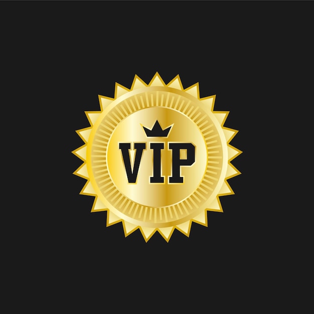 Gold vip and crown batch vector
