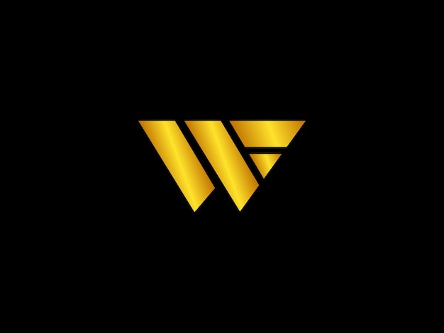 Vector gold w logo with a black background