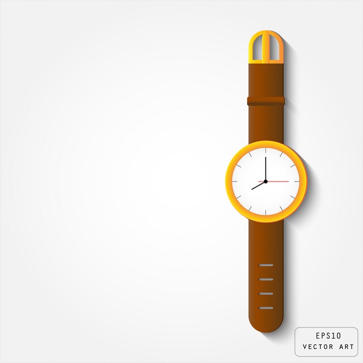 Gold watch with leather strap