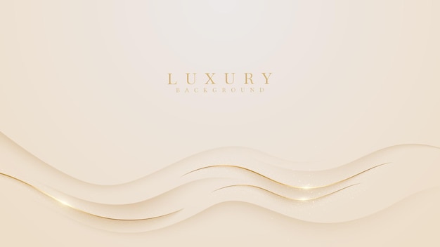 Gold wave luxury sparkling on cream pastel color background, illustration from vector about modern template design that feels precious and expensive.