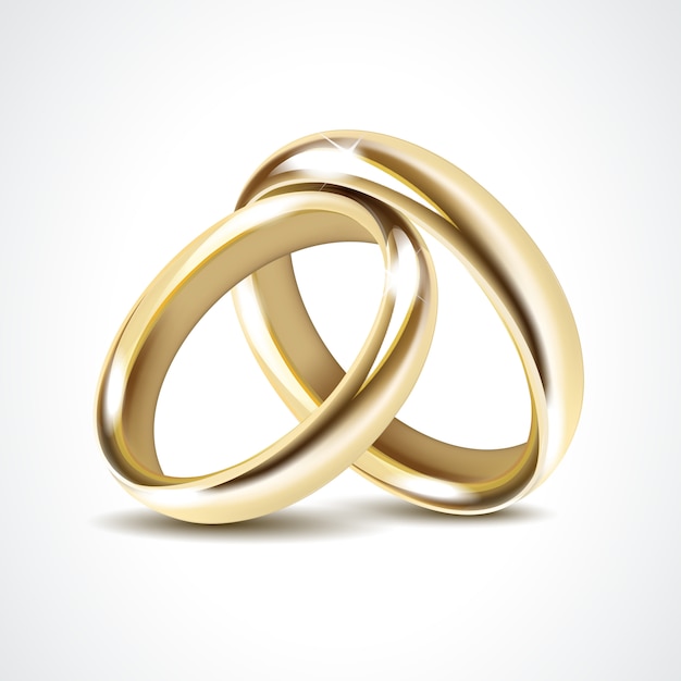 Gold Wedding Rings Isolated