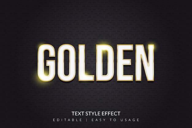 Gold and white text style effect