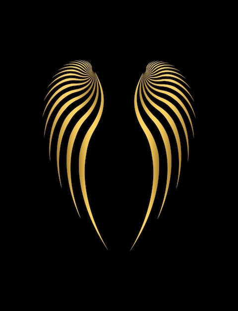 gold wings on black background