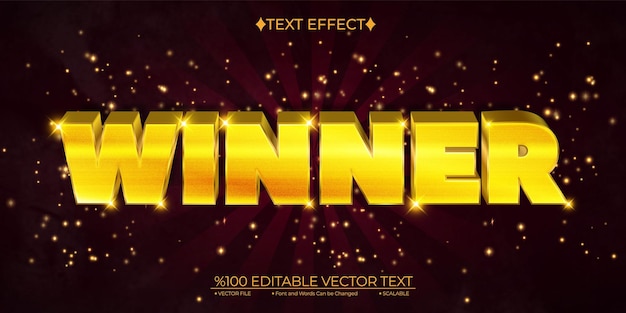 Gold Winner Editable Vector Text Effect