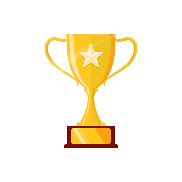 Gold winner trophy cup vector