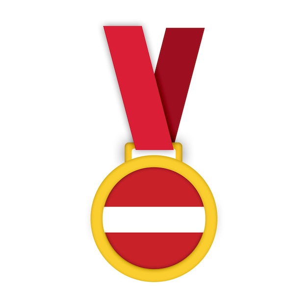 Gold Winners Medal with Austria National Flag First Place Achievement