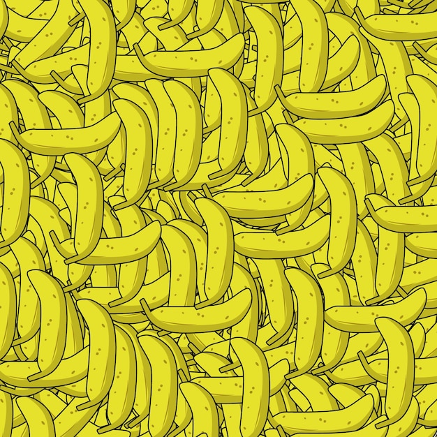 ゴールドイエローバナナ背景フラットベクトルイラスト