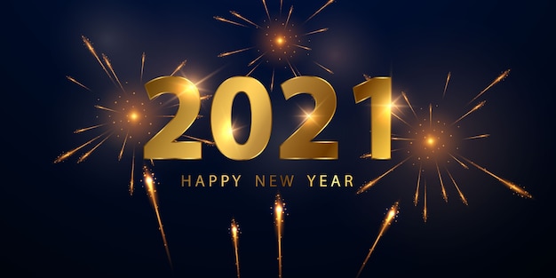 Golden 2021 happy new year background