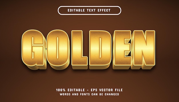 Golden 3d editable text effect