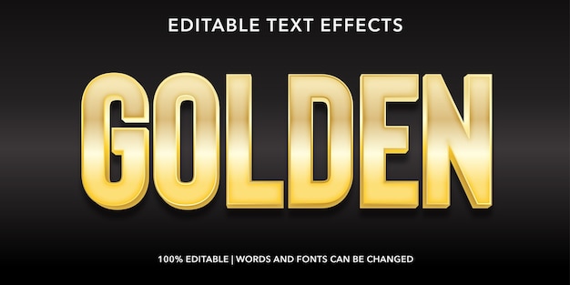 Vector golden 3d style editable text effect