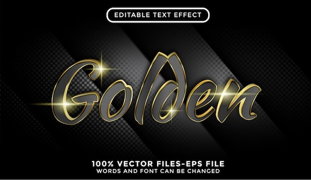 Golden 3d text. editable text effect premium vectors