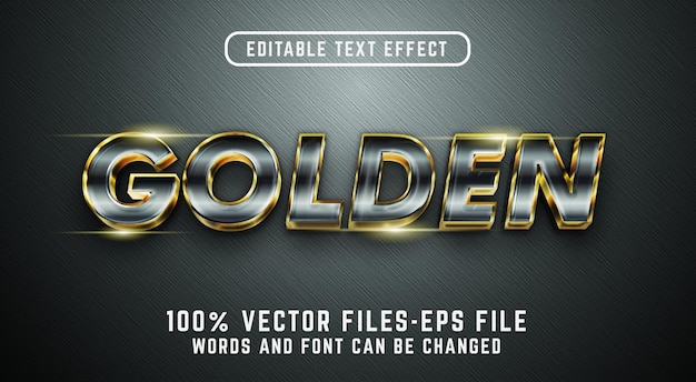 Golden 3d text effect. editable text effect premium vectors